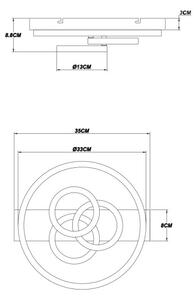 Globo 48040-40 - Димируем LED плафон DARRYL I 40W/230V, 35 x 33 см + дистанционно управление