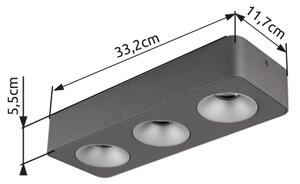 Globo 43100-3 - LED Плафониера HANGARAU LED/14W/230V 11,7x33,2 см