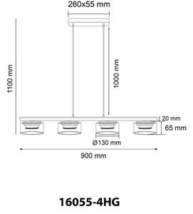 Globo 16055-4HG - LED Пендел HIGGINS 4xGX53/6W/230V опушен/кафяв