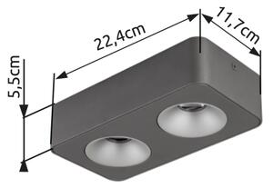 Globo 43100-2 - LED Плафониера HANGARAU LED/11W/230V 11,7x22,4 см