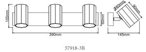 Globo 57918-3B - Спот JAMES 3xGU10/25W/230V черен