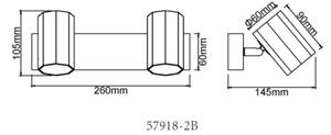 Globo 57918-2B - Спот JAMES 2xGU10/25W/230V черен