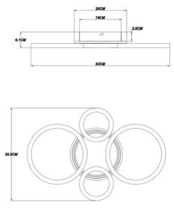 Globo 48039-40 - LED таванно осветление LORETTA LED/40W/230V Ø35,5x53 см черно