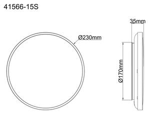 Globo 41566-15S - LED Плафониера NIELSEN LED/15W/230V Ø 23 см черен