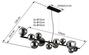 Globo 56133-13H - LED Пендел RIHA 13xG9/3,5W/230V опушен/черен