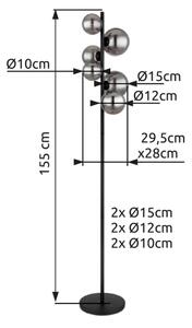Globo 56133-6S - LED Лампион RIHA 6xG9/3,5W/230V опушен/черен