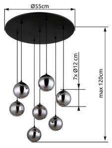 Globo 56133-7H - LED Пендел RIHA 7xG9/3,5W/230V опушен/черен