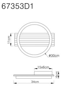 Globo 67353D1 - LED Плафониера TISHA LED/12W/230V 3000K 30x34 см