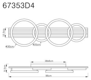 Globo 67353D4 - LED Плафониера TISHA LED/30W/230V 3000K 30x86 см
