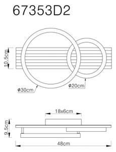 Globo 67353D2 - LED Плафониера TISHA LED/18W/230V 3000K 30x48 см