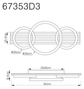 Globo 67353D3 - LED Плафониера TISHA LED/24W/230V 3000K 30x62 см