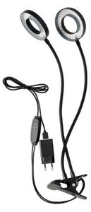 LED гъвкава настолна лампа с клипс за растения VITARO 2xLED/4W/230V черна