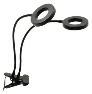 LED гъвкава настолна лампа с клипс за растения VITARO 2xLED/4W/230V черна