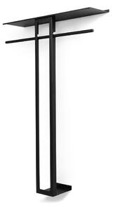 Черна стоманена стенна закачалка с рафт 100 cm Luno Large – Spinder Design