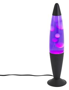Лава лампа лилава с бял восък с LED - Molten Lava