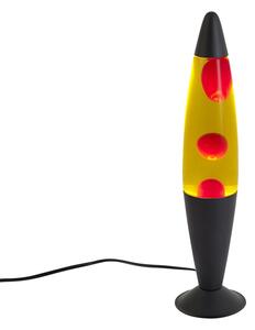 Лава лампа Molten Lava жълта с червен восък с LED
