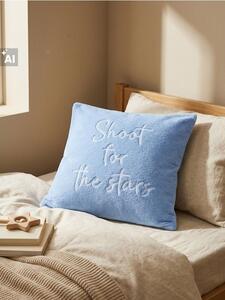 Sinsay - Калъфка за възглавница с надпис „Shoot for the stars“ - светлосиньо