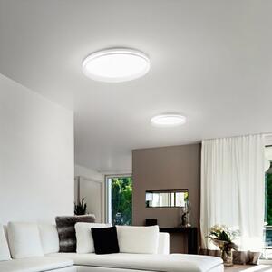 Fabas Luce LED таванна лампа Isy, бяла, Ø 55 cm, метал, CCT, димируема, Затъмняване, Бял, Дневна/трапезария, Метал, Модерен