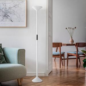 Fabas Luce LED стояща лампа Tratto, бяла, метал, CCT, с димер, Затъмняване, Бял, Дневна/трапезария, Метал, Модерен
