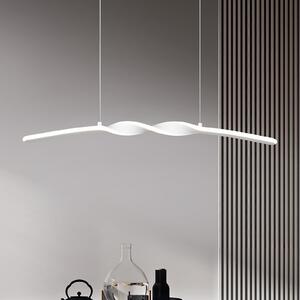 Reality Leuchten LED висяща лампа Ginko, бял мат, метал, дължина 79 cm, Бял, Дневна/трапезария, Метал, Модерен