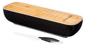 Кутия за багети 5five Black Bamboo, Полистирен, 40 cm, Черна