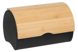 Кутия за хляб 5five Black Bambou, Бамбук и метал, 8L, Черна