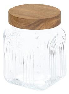 Буркан с капак 5five Arche, Стъкло и акация, 1L