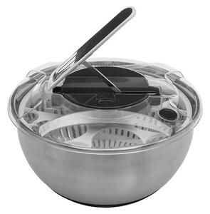 Центрофуга за салата 5five Silver Pro, Неръждаема стомана, 3.5 л, Черно и бяло