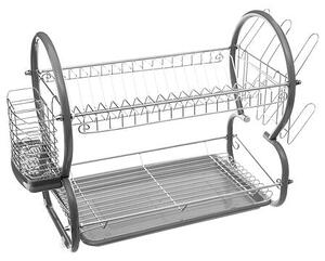Сушилник за съдове 5five Essentiels, 2 нива, Хром, 55.5 cm