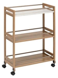 Етажерка с колелца 5five Côme, 3 нива, Кафява, 80 cm