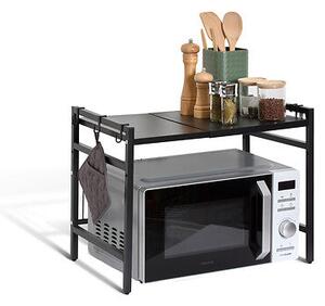 Разтегателен рафт за микровълнова печка 5five Black Edition, 45.5 cm