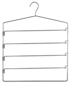 Закачалка за панталони 5five, Метал и PVC, 5 чифта, Сива