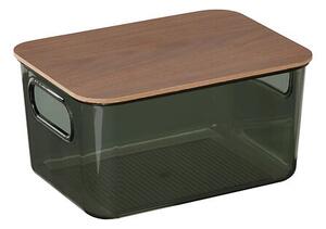 Кутия за съхранение 5five Lycia, PET, 2.2 л, Капак от акация - Зелен
