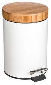 Кош за отпадъци 5five, 3L, бамбук - Бял
