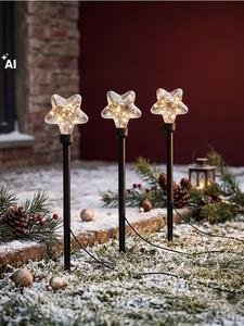 Sinsay - Комплект забиващи се LED градински лампи с мотив звезда 3 pack - черeн