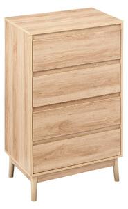 Нощно шкафче с 4 чекмеджета 5five Abana, Бежово, 107 cm