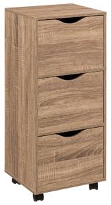 Скрин с 3 чекмеджета и колелца 5five, Бежов, 80.5 cm