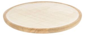 Презентационна чиния Secret de Gourmet Ava, Дърво манго, Ø23 cm - Бял