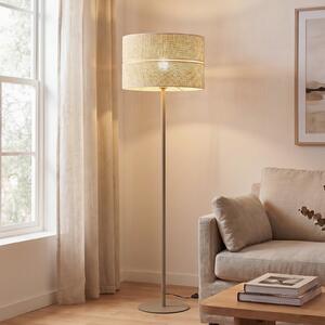 TK Lighting Стелажна лампа Calma, бежова, рафия, височина 159 cm, E27, Бежов, Дневна/трапезария, Други материали
