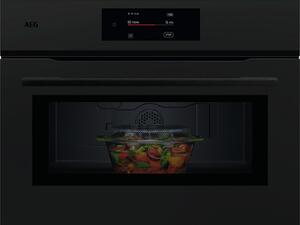 AEG NKM7N721T Компактна фурна за вграждане с интегрирано микровълново готвене Черна
