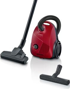 Прахосмукачка Bosch BGBS2RD1H, с торба, 8 m. радиус на действие, 600W, червена