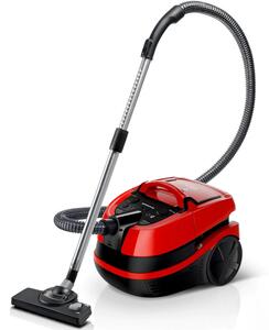 Прахосмукачка Bosch BWD421PET, с торба, 2100 W, филтър против алергии, мокро почистване, червена