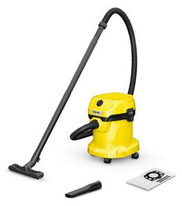 Прахосмукачка Karcher WD 2 PLUS V-15/4/18, с торба, 1000W, 15000ml капацитет на контейнера, сухо и мокро почистване, жълта