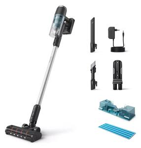 Прахосмукачка Philips XC3133/01, вертикална/ръчна, безжична, време на работа до 60 минути, PowerCyclone 8 технология, черна