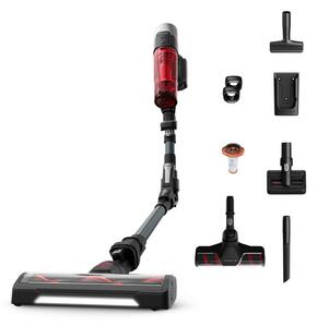 Прахосмукачка Rowenta X-Force Flex 9.60 Complete RH2098WO, вертикална/ръчна, безжична, 0.44л капацитет на контейнера, до 45 минути време на работа, миещ се филтър, червена
