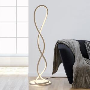 Paul Neuhaus LED стояща лампа Twist, пясъчен цвят, височина 143 cm, Затъмняване, Бежов, Дневна/трапезария, Алуминий, Модерен