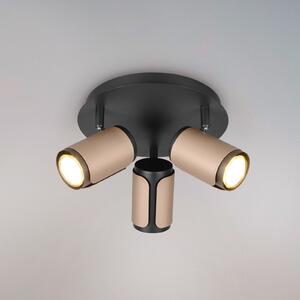 Trio Lighting Таванни прожектори Gillan, кафе, 3-пламъчни, кръгли, метал, GU10, Затъмняване, Кафяв / ръждив, Дневна/трапезария, Метал, Модерен