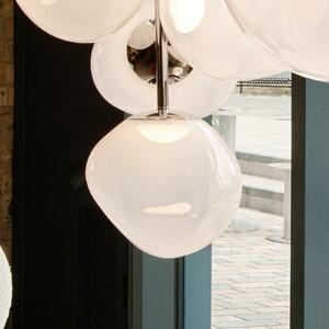 Tom Dixon Dixon, LED висяща лампа Melt, Ø 28 cm, опалово/сребристо, Затъмняване, Бял, Дневна/трапезария, Пластмаса, Дизайн