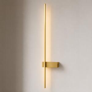 Lindby LED стенна лампа „Natsumi“, месинг, алуминий, 90 см, Злато / месинг, Дневна/трапезария, Алуминий, Модерен