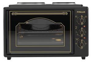 Мини готварска печка Finlux FMC-9705GB, 45л. обем, 2 нагревателни зони, емайлирана вътрешна повърхност, черна
